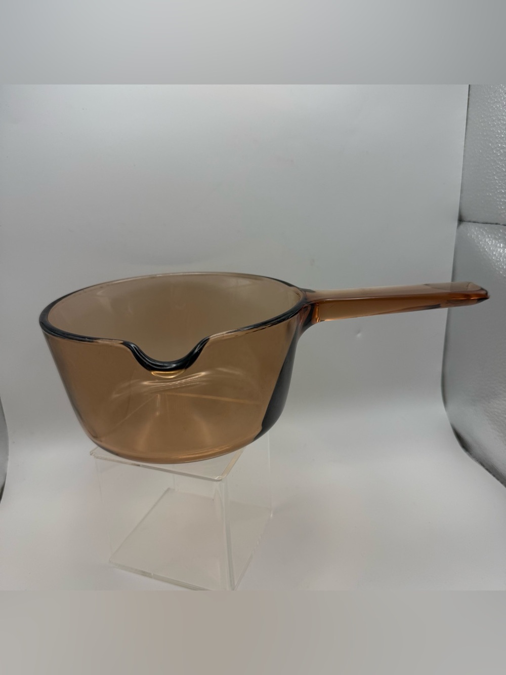 Vision Corning Ware USA 1L Amber Glass Sauce Pan Pot Pour Spout  V-1-B